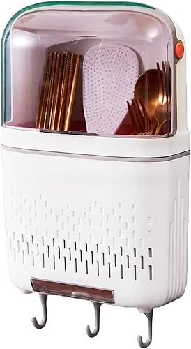 Toooi - Soporte para utensilios de cocina, multiusos, organizador multiusos para utensilios de pared, organizador multiusos desmontable con cubierta