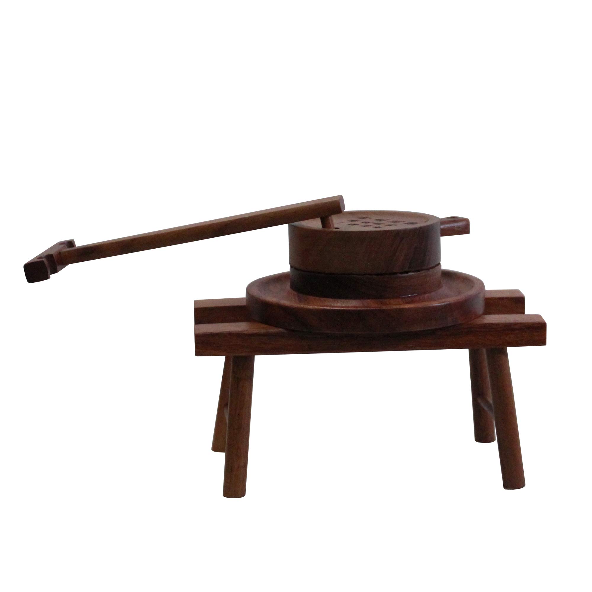 orientliving Miniature Chinese Traditional Wood Grain Grinder Display Decor Aws263