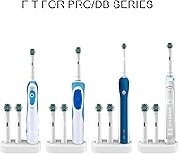Vista 3 de Soporte para cepillos de dientes, base de soporte de repuesto compatible con cepillo de dientes eléctrico Oral B y 2 cabezales de cepillo