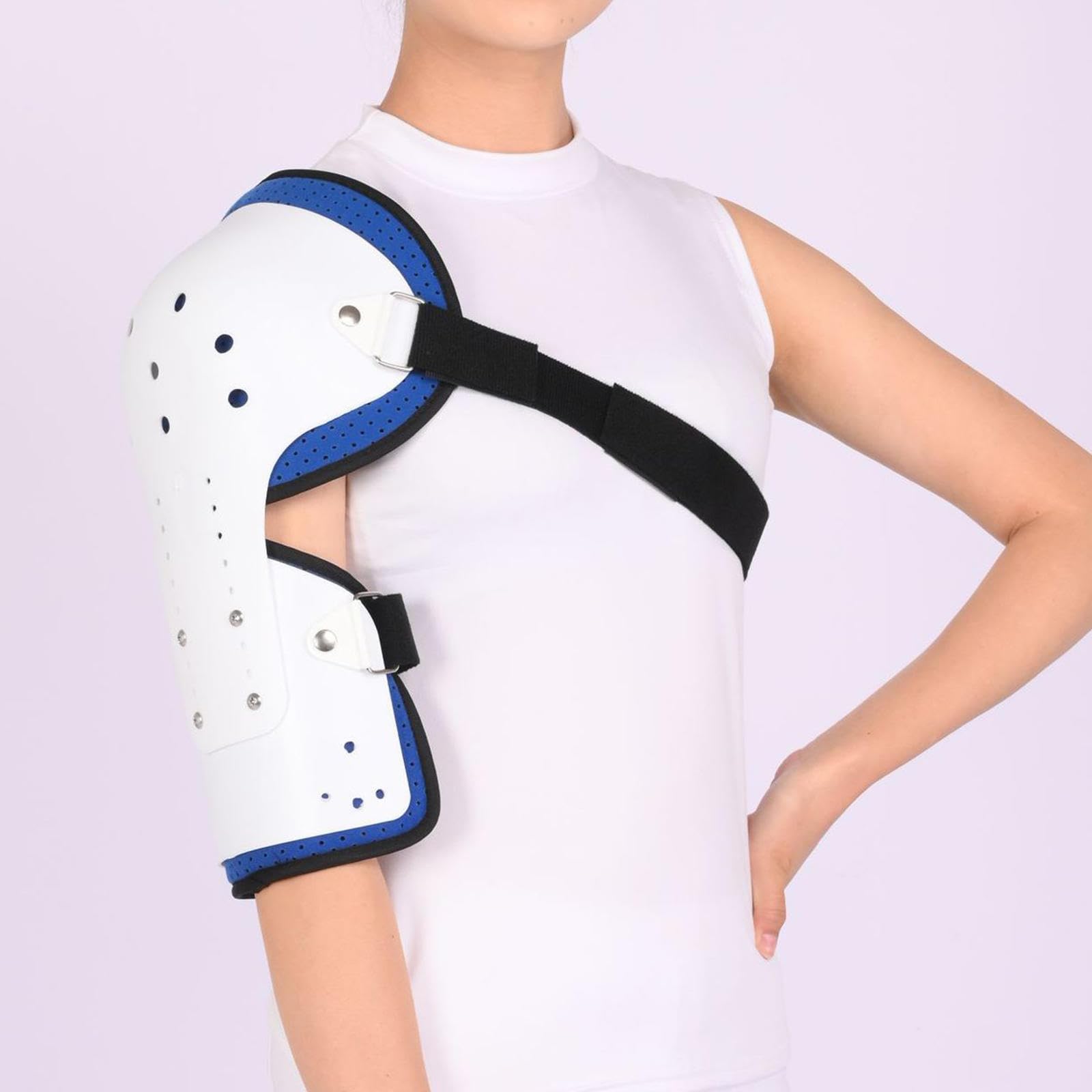 Tutore per Gomito Rom Incernierato per Adulti con Cinghia e Tutore per Spalla, Immobilizzatore per Stecca Del Gomito Regolabile per Lesioni Post-tendine, Recupero Dal Dolore Chirurgico,R