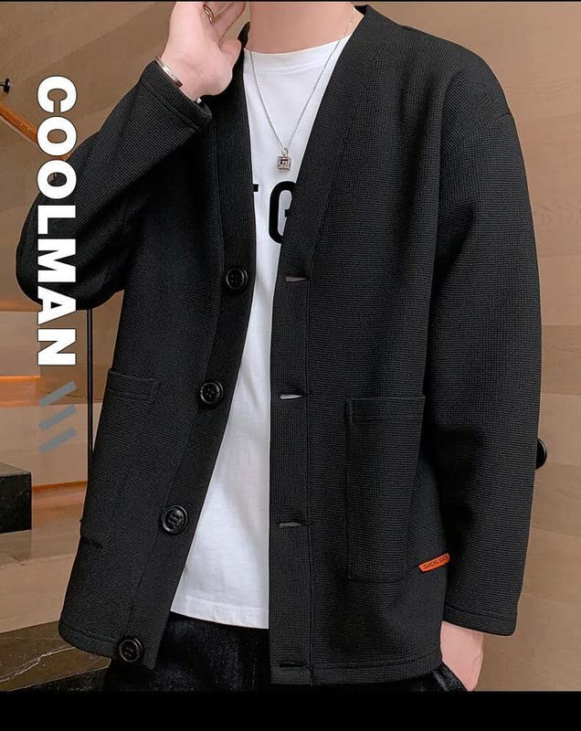 Shanghai Story Mens Button up Cardigan Sweater Casual Slim Fit V-Neck Knitted Sweaters with Cardigan3