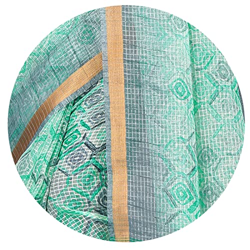 Image of MIRCHI FASHION Kota Doria Cotton Saree with Blouse Piece | Paisley Block Printed Saree for Women | Traditional Ethnic Daily Wear Summer Saree