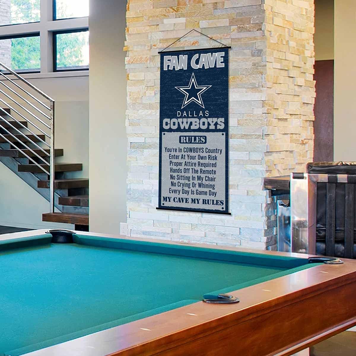 Dallas Man Cave Fan Banner Wall Door Scroll : Sports & Outdoors