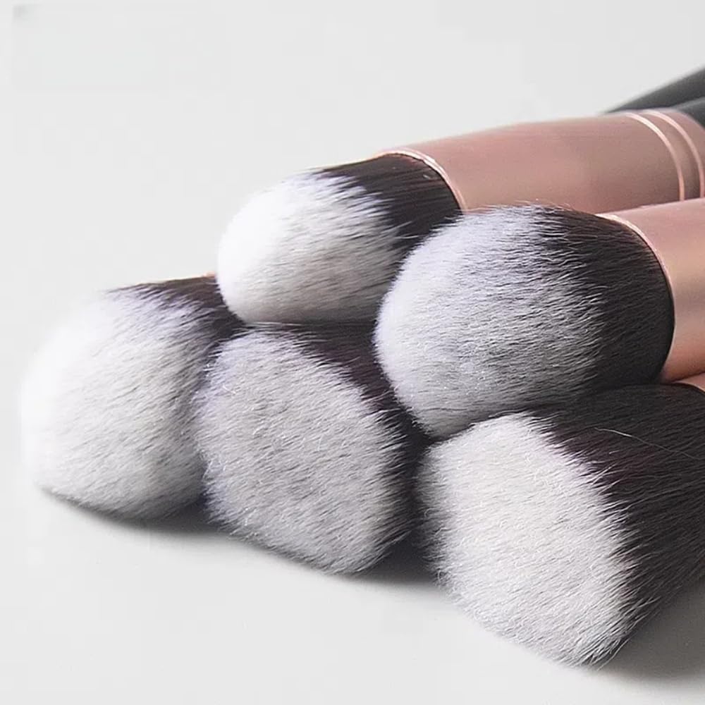 25Pcs Makeup Brush Sets with Wristbands and Headband, Including 14Pcs Makeup Brushes, 3Pcs Blender Sponge, 4Pcs Powder Puffs, Multi-functional Makeup Tool Set for Women and Girls (Black)