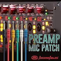 Vista 3 de AxcessAbles - Cables de conexión TS a 1/4 (0.250 in) TS a 1/4 (0.250 in) TS desequilibrados mono multicolor, paquete de 6 cables externos