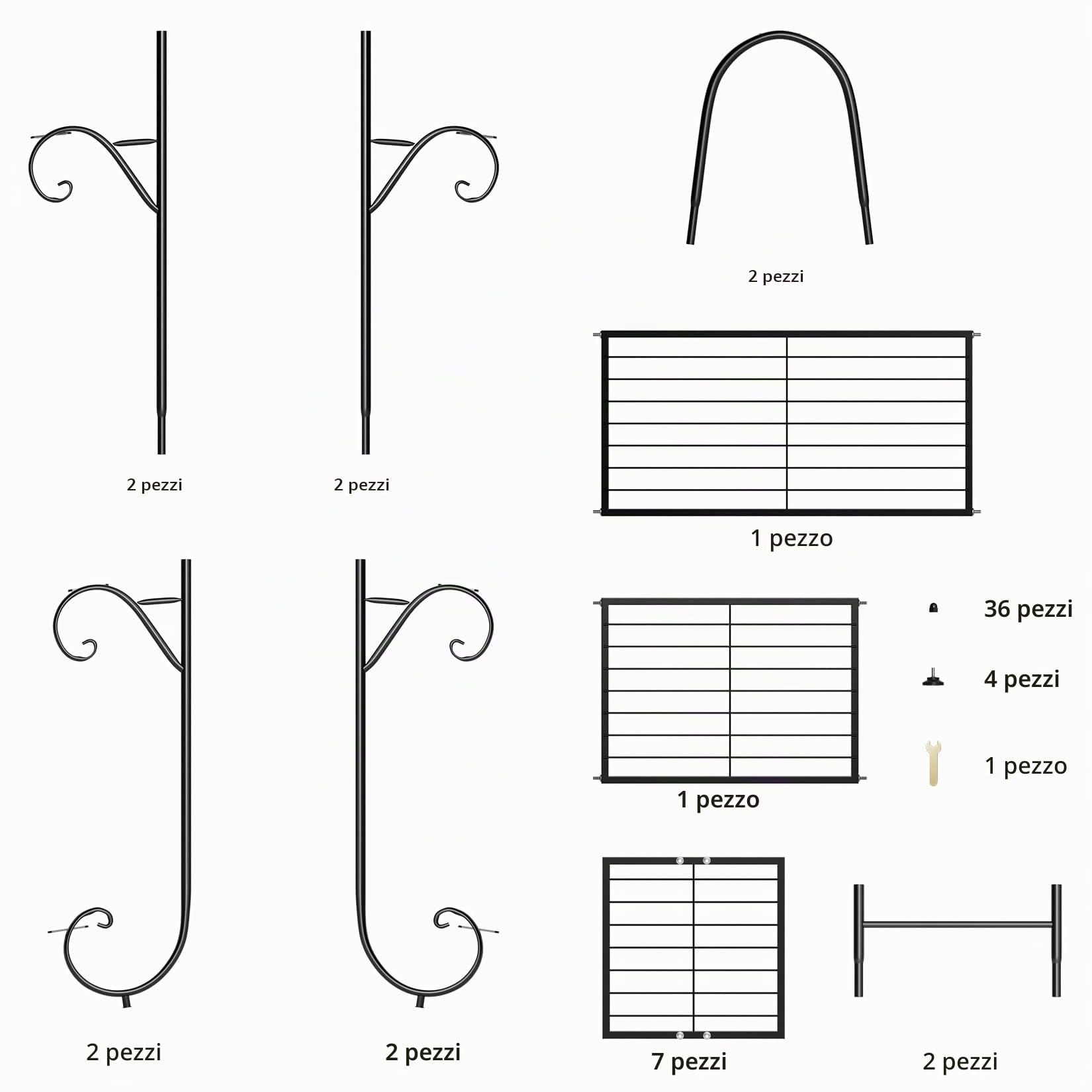 UNHO Portavasi Piante in Battuto Ferro: Scaffale Porta Piante a Scala da interno esterno 9 Ripiani Metallo Supporto per Piante Fioriere Portafiori Alto Verticale Balcone Giardino Espositore