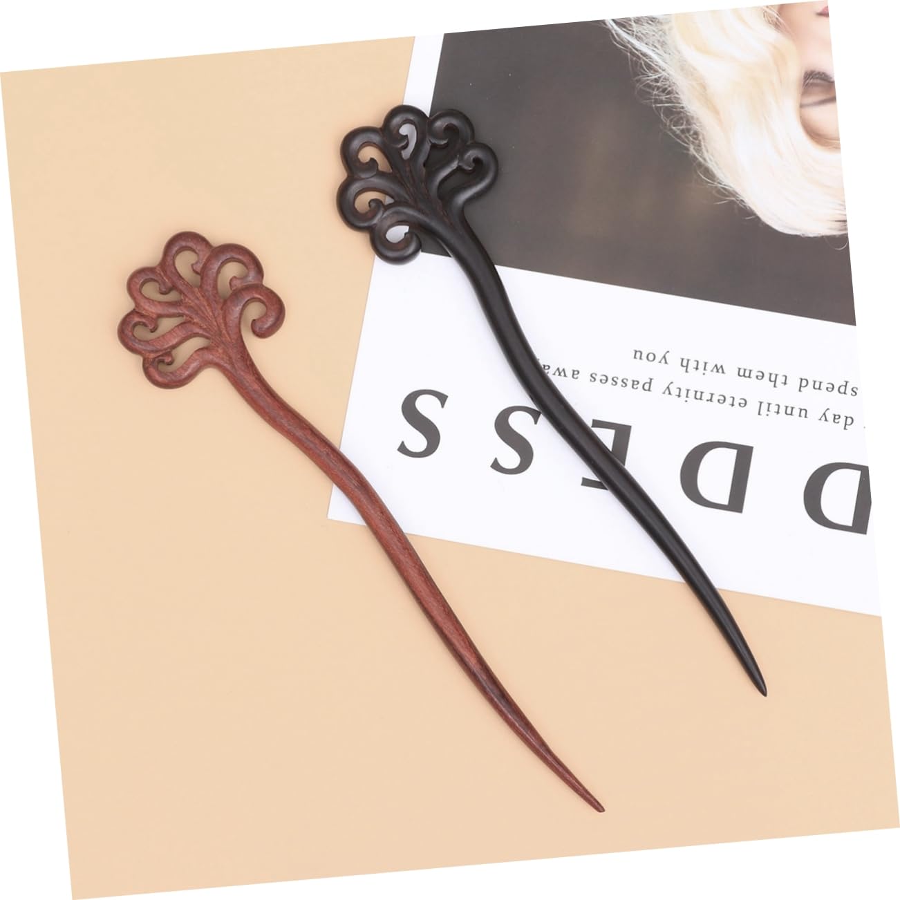 3 Piezas Tenedor Para El Cabello Pasadores De Pelo Chal Palos De Pelo Retro Palillo De Pelo De Las Mujeres Pasador De Pelo De La Vendimia De Madera Novia Natural Pedrería