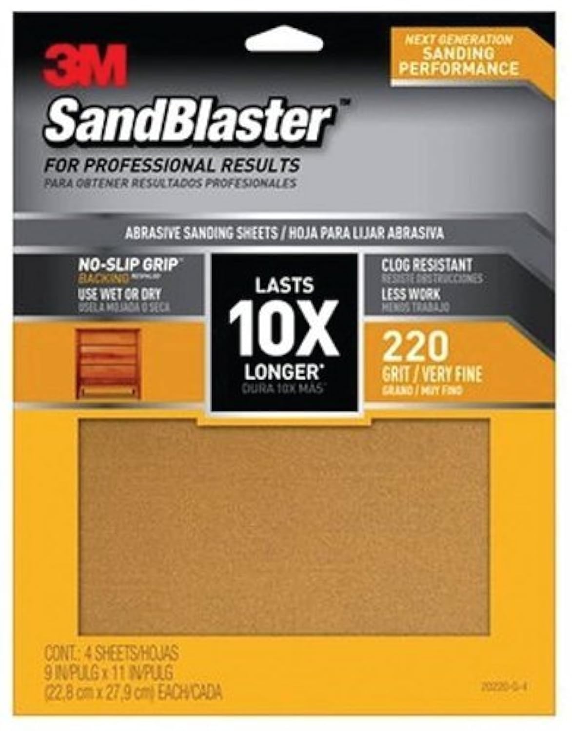 Papier abrasif pour restaurer un meuble ancien en bois avec le lot de 4 feuilles 220g