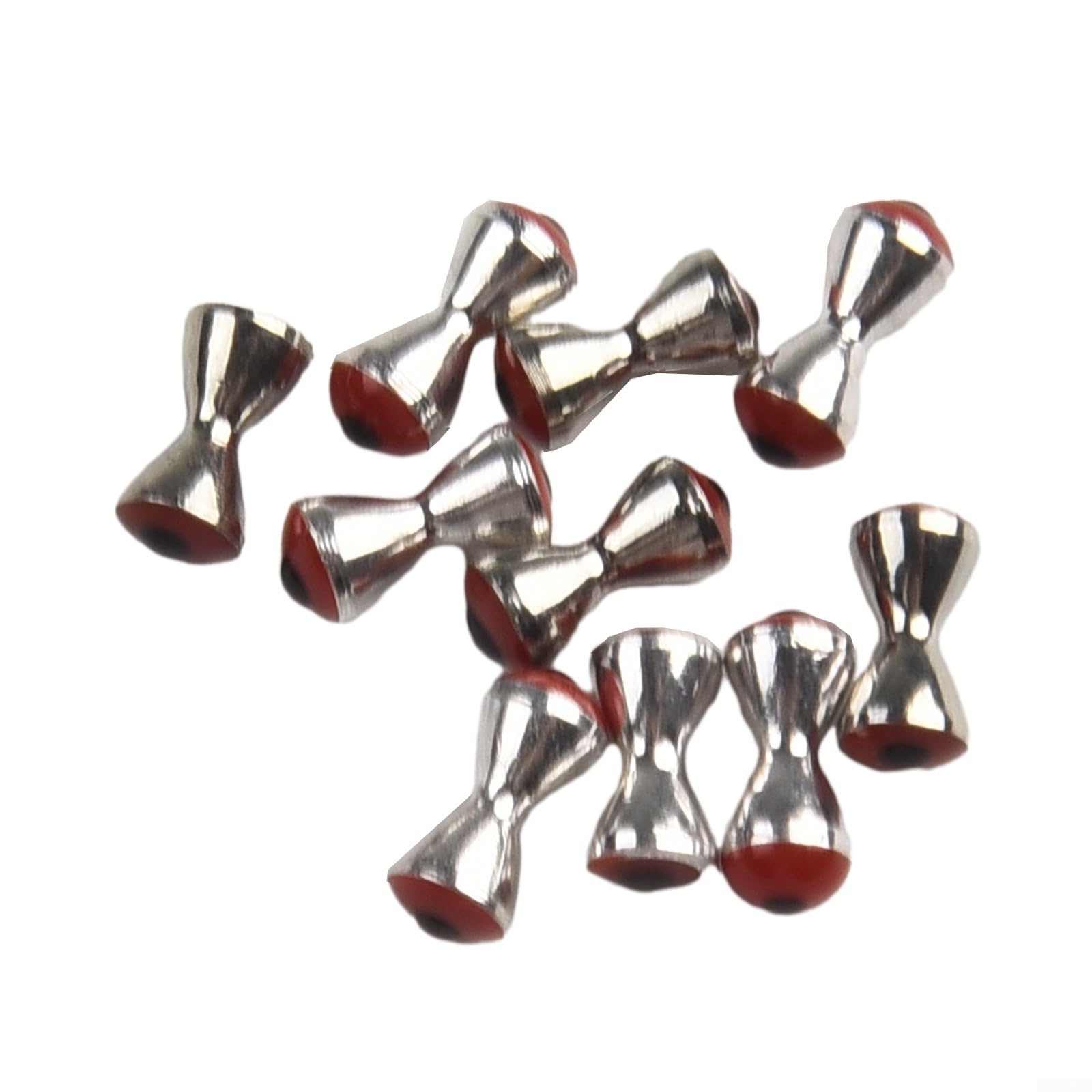 Fly Tying Dumbbell Eyes, Realistic 3D Shape, Plastic Material, Assorted Colors, Multiple Sizes, Perfect for Fly Fishing (L Red)
