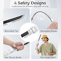 Vista 23 de Cold Blade Demon Katana - Réplica de anime de 41 pulgadas con cinturón y soporte, espada duradera perfecta para cosplay, espada Nichirin con diseño