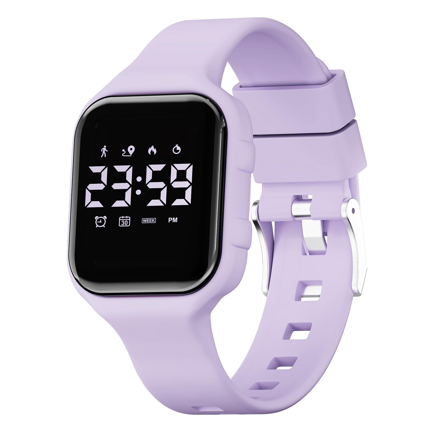 GOLDEN HOUR Kids Digital Sport Watches with Fitness Tracker, Alarm Clock, Stopwatch, No App Waterproof Birthday Gifts for Girls and Boys Ages 4-12 in Purple