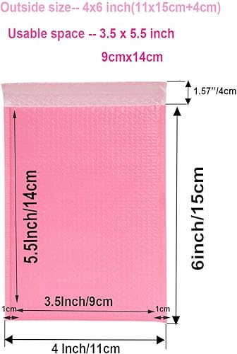 Miniatura 3 de Paquete de 25 sobres acolchados con forro de burbujas de polietileno de 4 x 6 pulgadas, sobres autosellados, impermeables, a prueba de golpes y