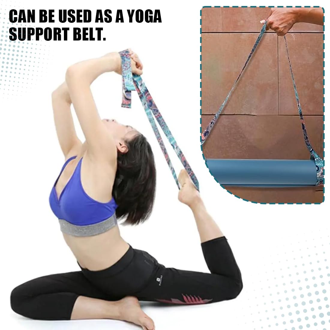 Cinghia Yoga Mat, 2 Pcs Cinghia Per Tappetino Da Yoga, tappetino Yoga Cinghia, Yoga Mat Carrying Sling, Easy Adjustable Carry Strap, Per Yoga, Pilates, Esercizi, Aerobica, Tappetino Esercizi Sport