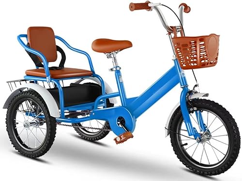 Triciclos de pedales grandes con rueda inflable, bicicleta tándem de 3 a 12 años, triciclos para niños, compartimento de almacenamiento oculto para