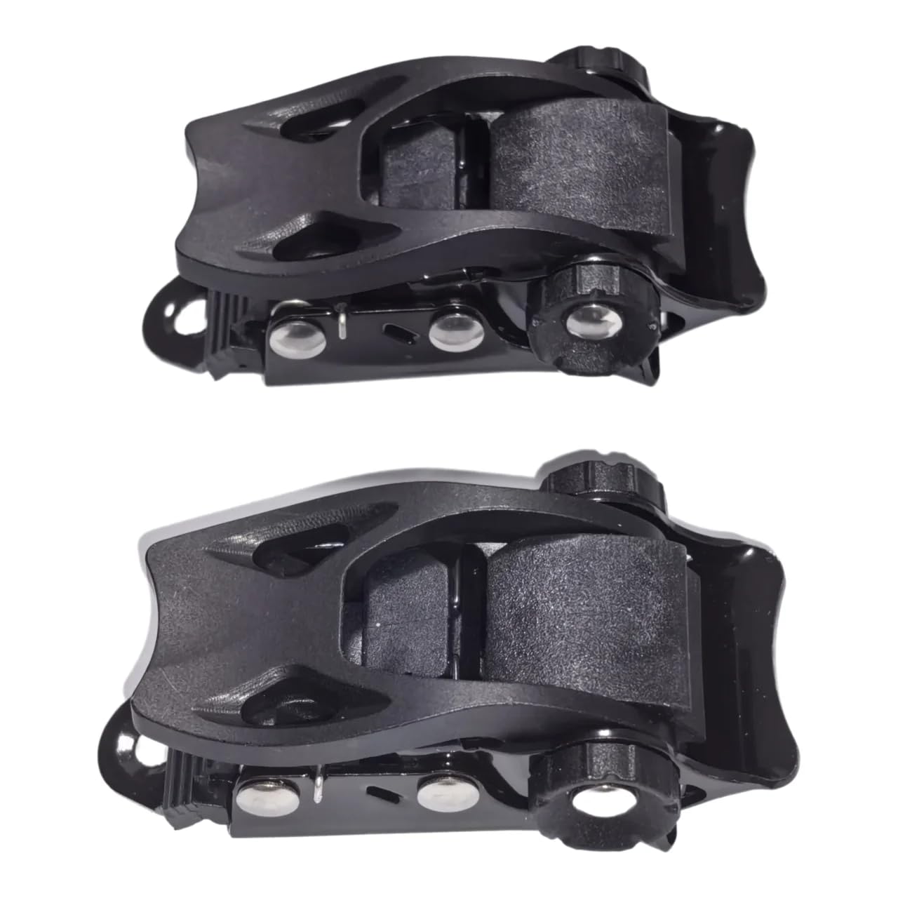 1 par de hebillas de trinquete para tabla de snowboard, base 25 mm, sistema de correa