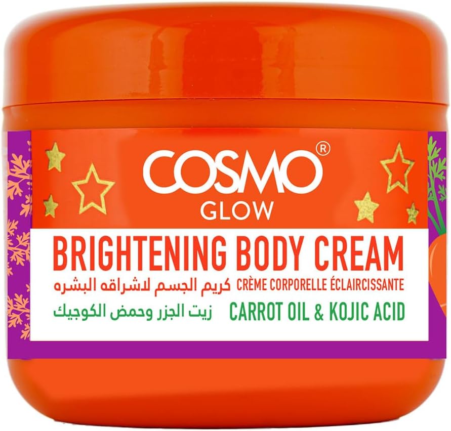 Cosmo Glow Brightening Body Cream 300g | Combines the Goodness of Carrot Oil, Kojic Acid & Vitamin E | Nourish & Revitalize | For Men and Women | Red