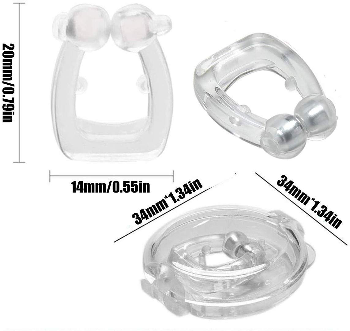 Silicona magnética antirronquidos Dejar de roncar Clip de nariz Ayuda para dormir Apnea Guard Apto para mujeres y hombres (4pcs)