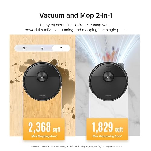 Miniatura 6 de roborock Q7 M5 Robot Aspiradora y Trapeador Combo, Succión HyperForce de 10,000 Pa, Aspiradora robótica, sistema doble antienredos, trapeador
