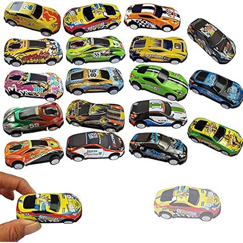 Himeeu 18Pcs Metal Pull Back Racing Car Toy Die Cast Race Car Vehicles Friction Powered Toddler Boy Car Toys 2.7 Inch Cover