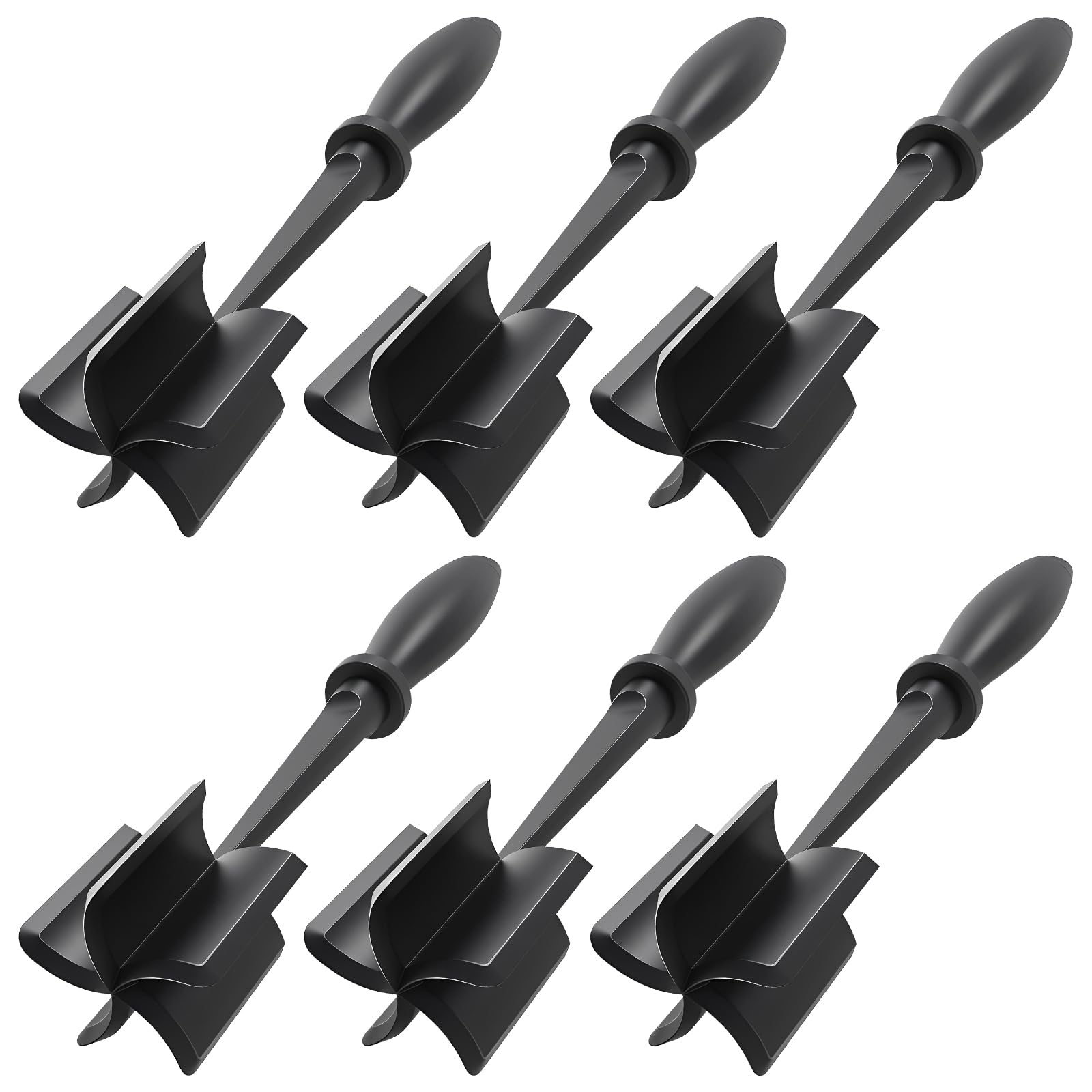 Mince Meat Shredder, Heat Resistant Meat Chopper with Non-Slip Handle 5 Curve Blades Nylon Ground Beef Chopper Tool & Hamburger Smasher for Kitchen Cooking Butter, Potato, Fruits (6Pcs)
