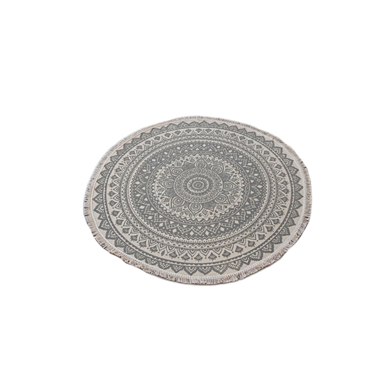 Tapis rond antidérapant et confortable en coton tissé imprimé
