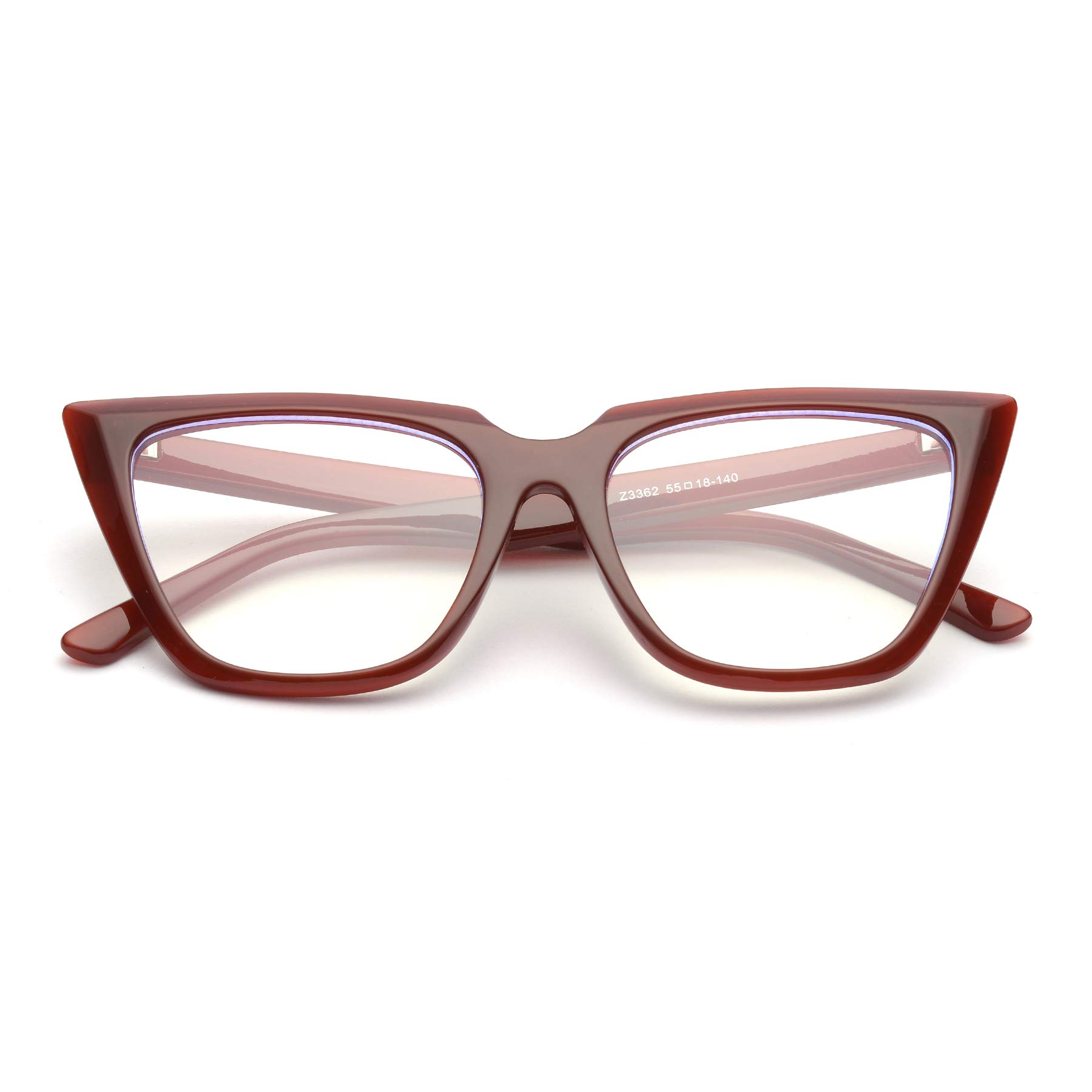 ZUVGEES Blue Light Blocking Reading Glasses Womens Chic Oversized Cat-Eye Eyeglasses Big Frames Large lens Computer Readers (Wine Red - Image 4