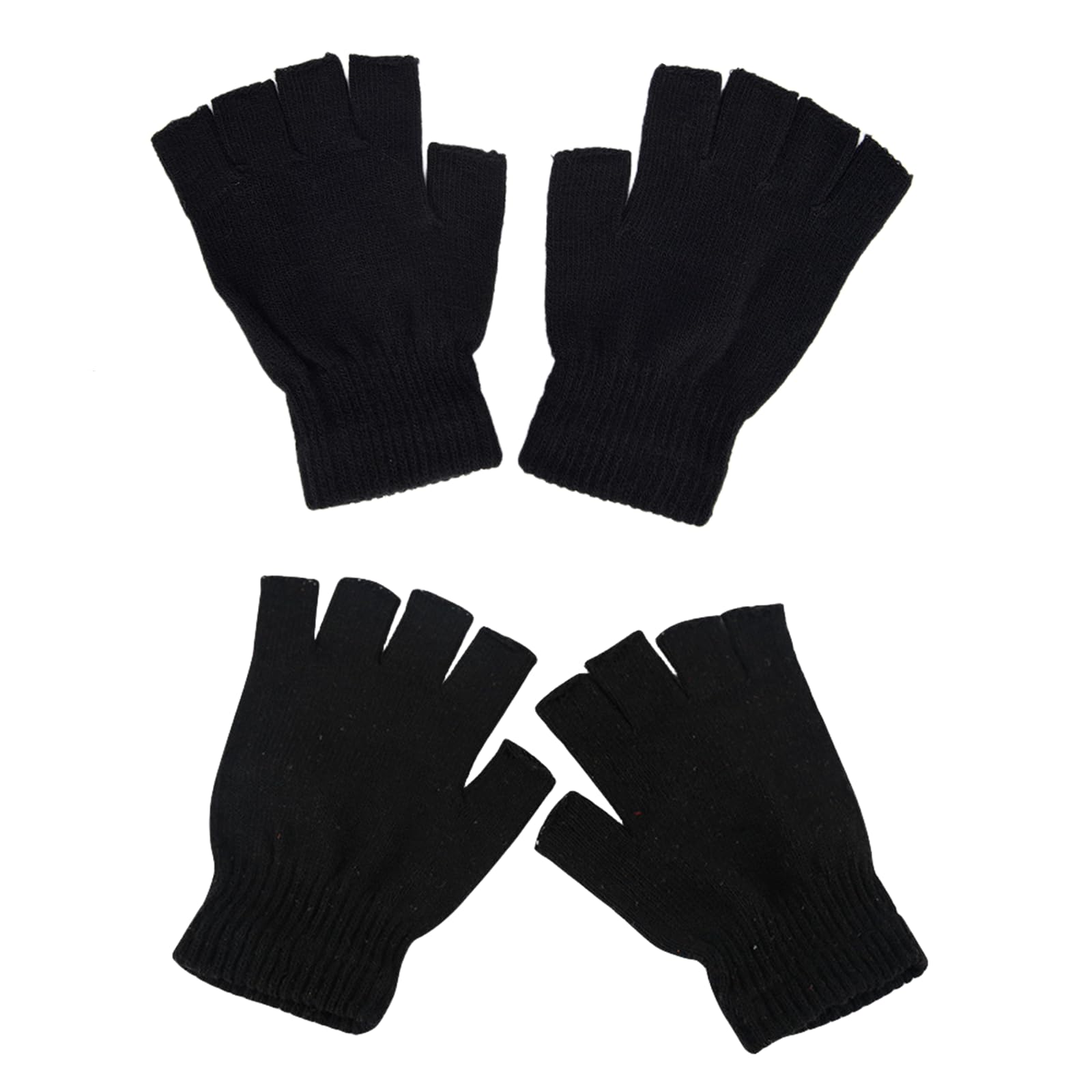 JNQYYH 2 Paia Guanti Mezze Dita Uomo,Guanti Senza Dita, Caldi Elasticizzati Guanti invernali Uomo, Lavorati Guanti Senza Dita per Uomo e Donna