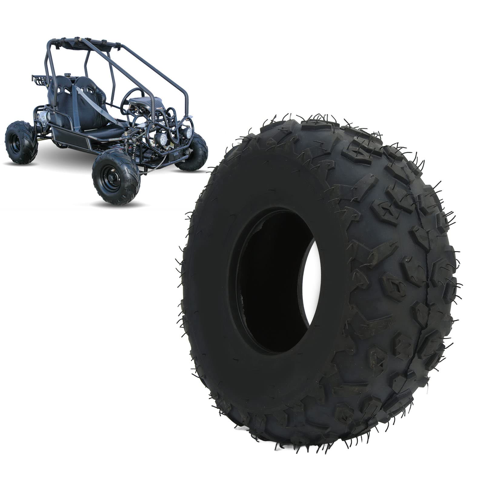 Pneumatico senza camera d'aria 145/70 6, battistrada in gomma tassellato a grande attrito Pneumatico senza camera d'aria ATV 24PSI anteriore posteriore per quad go kart