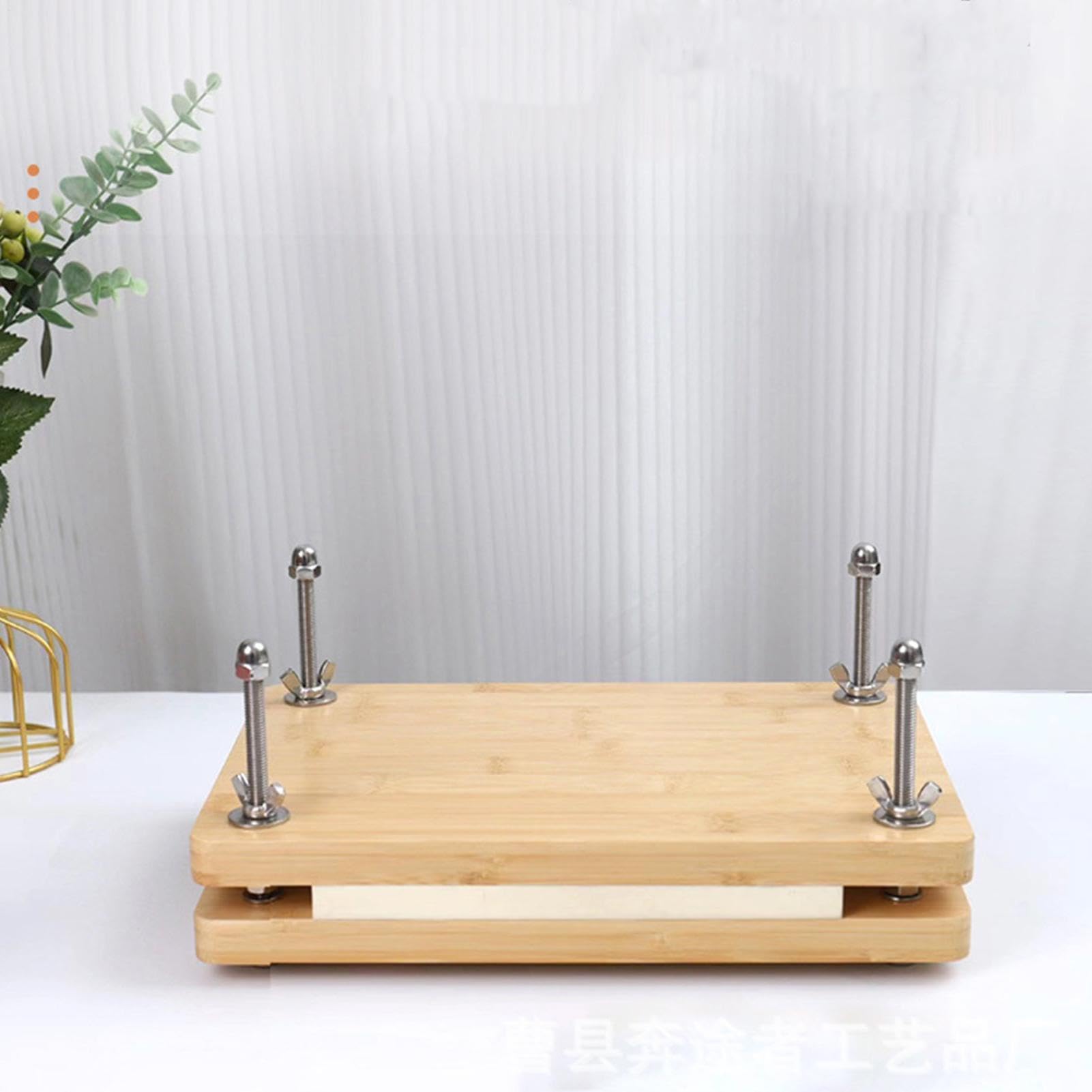 Prensa de libros de madera, sujeción de alta presión, compactador de hojas de madera de 29,5 x 19,5 x 3 cm, estación de encuadernación de mano tradicional, nivelador de superficies de grano natural
