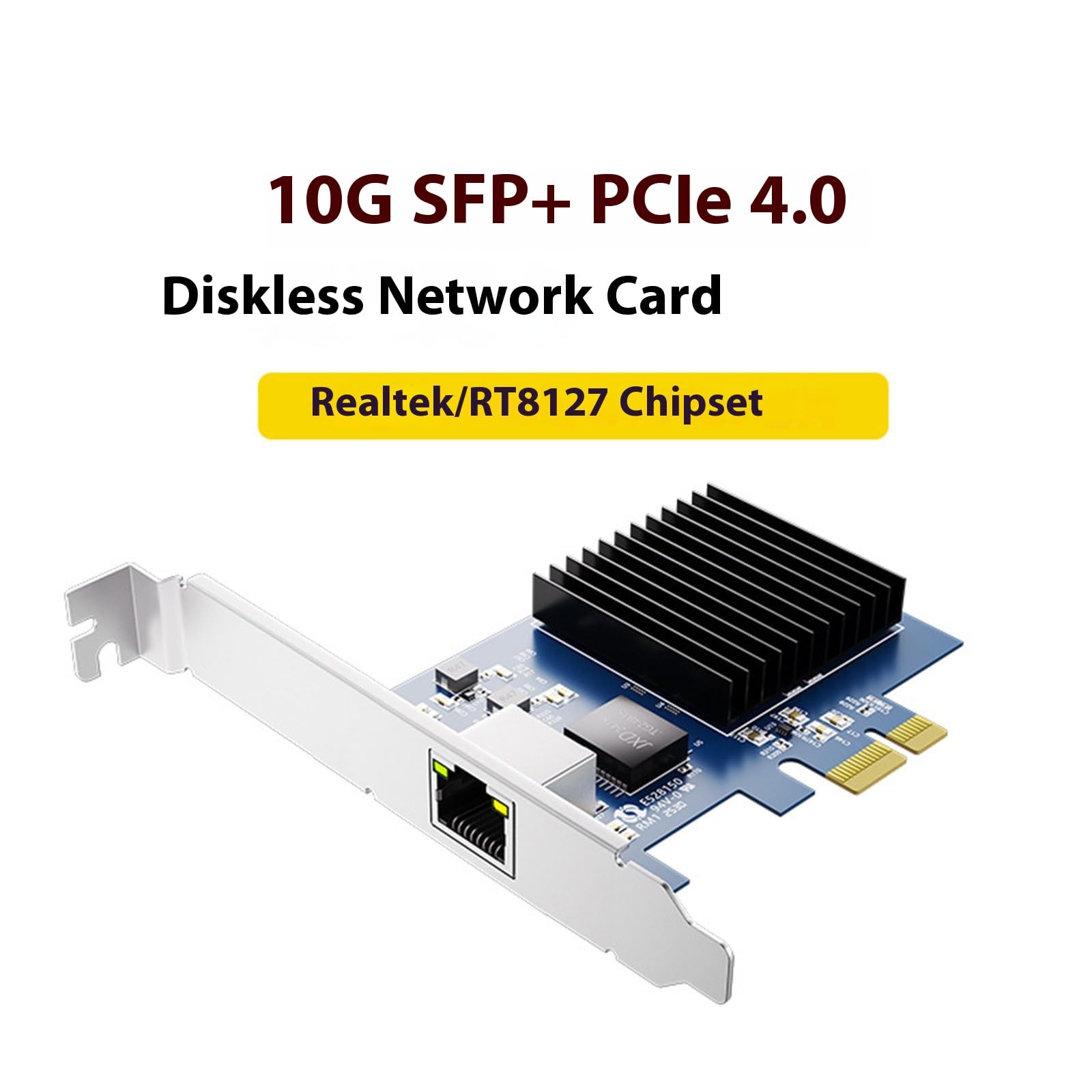 Silents 10G PCIe4.0 Adattatori di rete 16Gbps Trasferimento RTL8127 Chip Low Power Passivo Raffreddamento PXE e Wake on Not Disk Required PCIe NICs