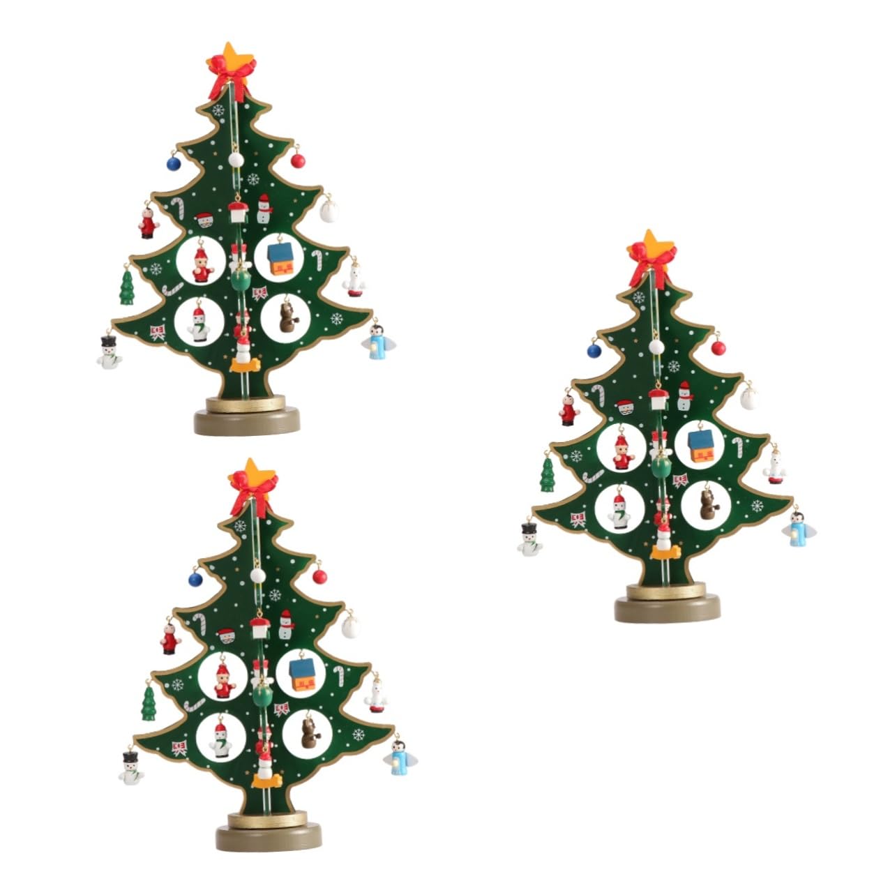 Amosfun 3 Pz Decorazioni Natalizie Per La Tavola Decorazione Da Tavolo Natalizia Albero Di Natale in Miniatura Decorazione Dell'albero Di Natale Calendari Dell'avvento Per Bambini Di Legno