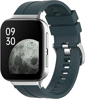 KangPlus Replacement Bracelet for Oppo Watch 2 46mm Strap,Soft TPU Silicone Fashion Sports Thin Wristband Adjustable 5.5-8.1 inch Waterproof Watch Band for Women Men - Green