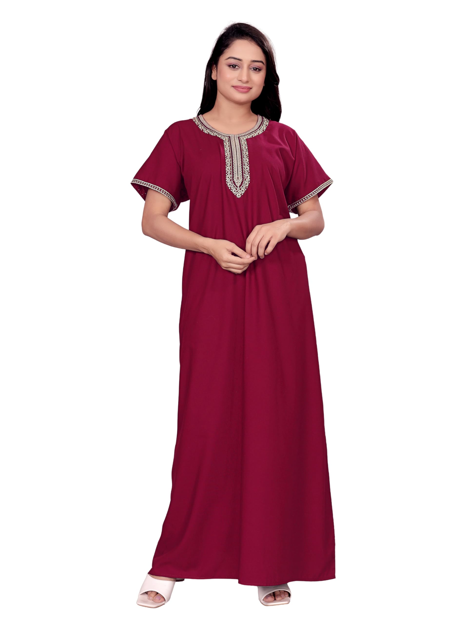 Shree Shyam Women Cotton Nighty C-13 Black.Maroon.Brown.Blue-L/XL/XXL-picture-11