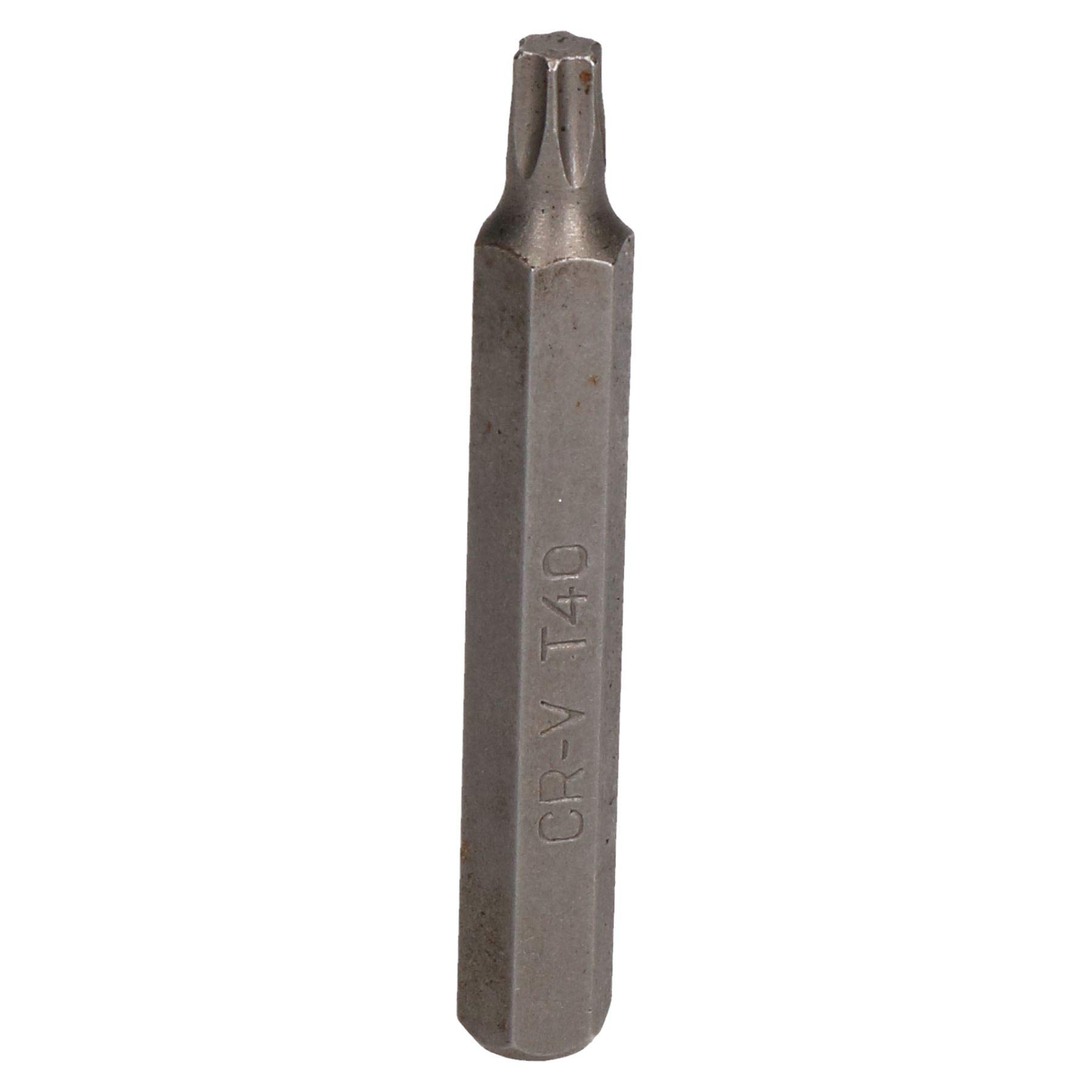 Ab Tools Men's T40 Torx Star Bit 75Mm Length 10Mm Shank Chrome Vanadium Hardened Tip Cr-V