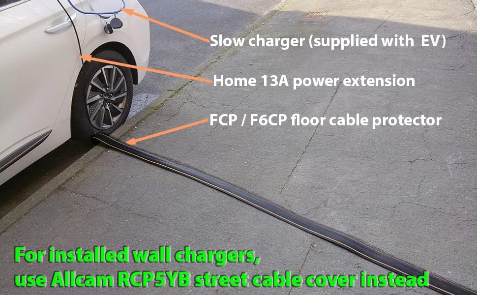 Allcam F6CP 1m Floor Cable Cover/Cable Protector with Two 13mm-tall Channels and Hi Vis yellow Stripes - Image 2