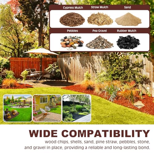 Image of Rocks Glue for Landscaping, 0.5 Gallon Mulch Glue, Fast-Drying Adhesive for Rock, Gravel & Mulch, Non-Toxic, Long-Lasting Stabilizer for Pine Straw, Pebbles & Weed Barrier, Strong Spray for Outdoor