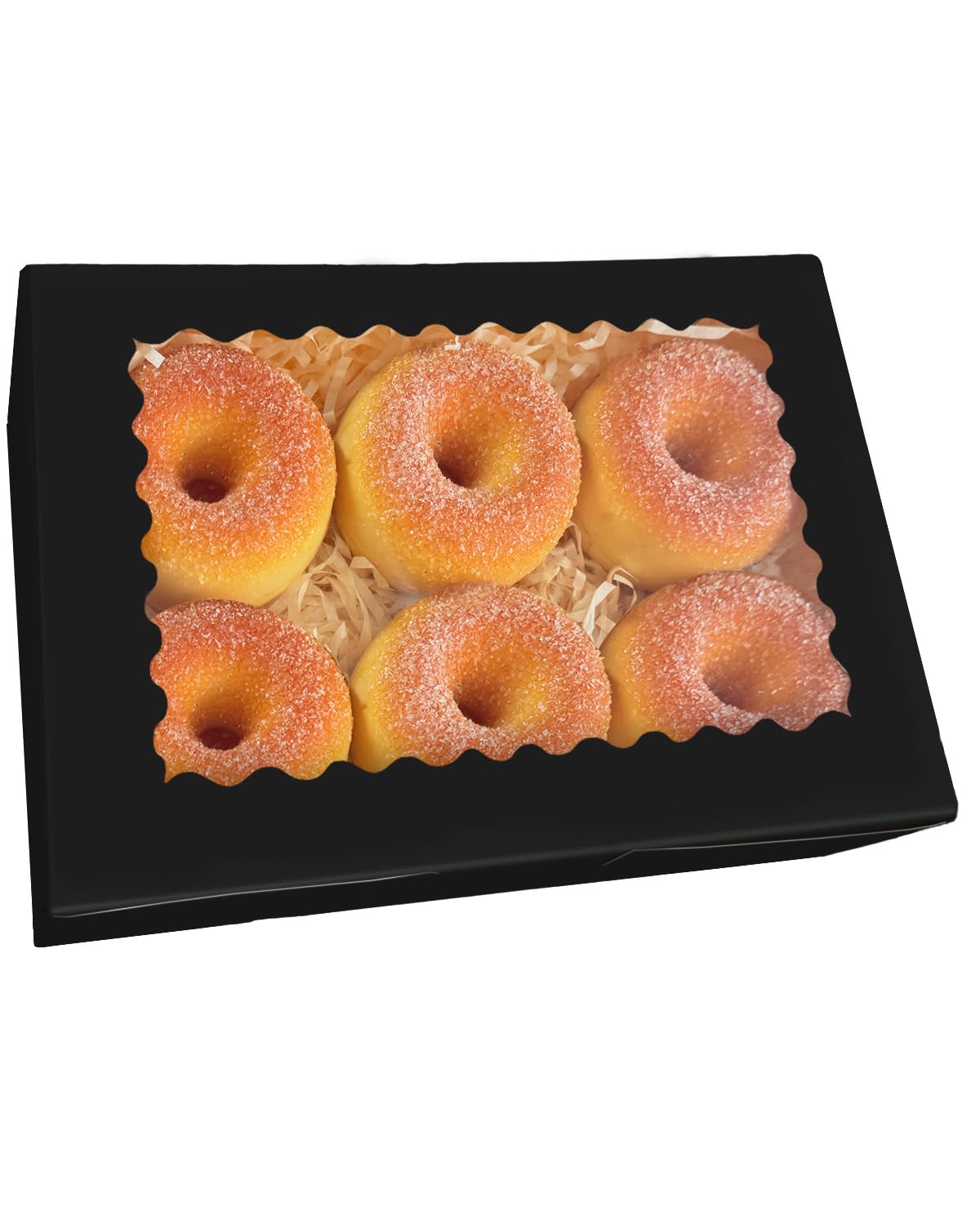 Gcardist 6Pcs Black Cookie Box with Window 22.9x15.2x6.4cm Pastry Macaron Bakery Box For Packaging - Image 3