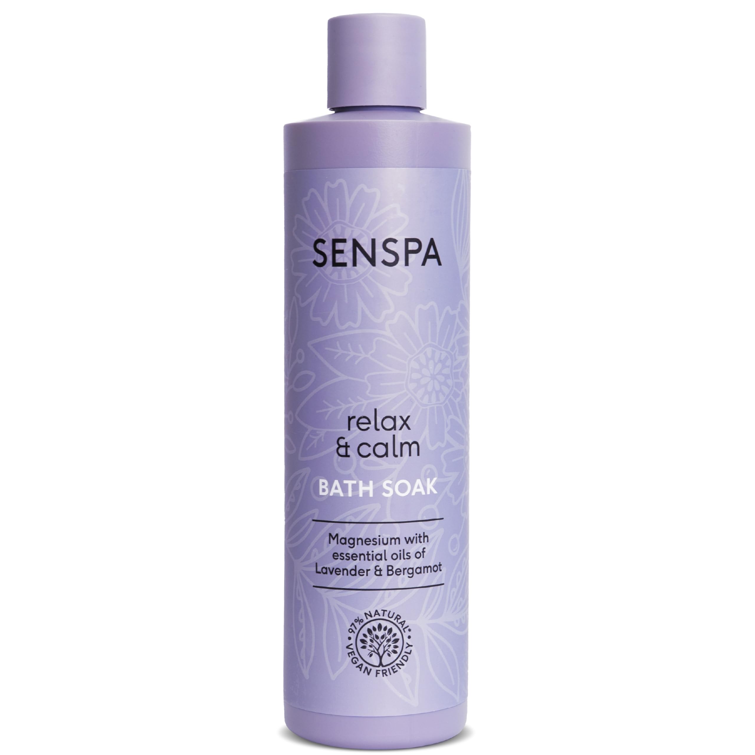 SenSpa Relax & Calm Lavender Bath Soak, Vegan Bubble Bath for Women & Men, Luxury Natural Bubble Bath Wash with Lavender