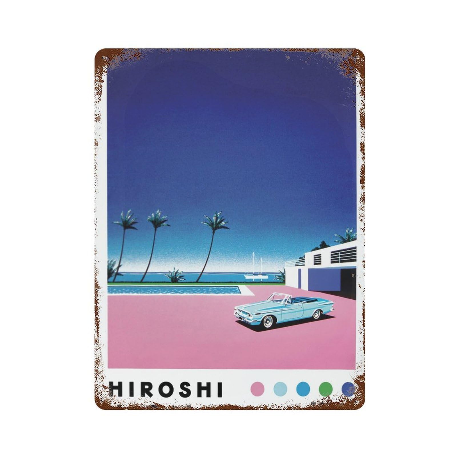 xiaoxiaoshen Hiroshi Nagai Vaporwave Home Decor. Japanese City Pop. Modern Minimalist1 Wall Decor Art Metal Tin Poster Modern Home Decor Art Home Bar Shop Decorations Vintage Sign 40x30cm