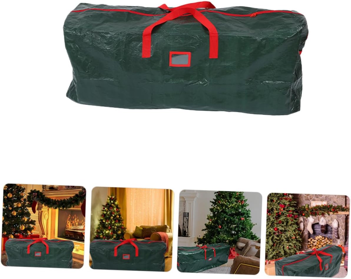 Christmas Tree Storage Bag Large Waterproof Green Pouch with Handles 135x34x68cm Outdoor Holiday Tree Storage Container and Decorations