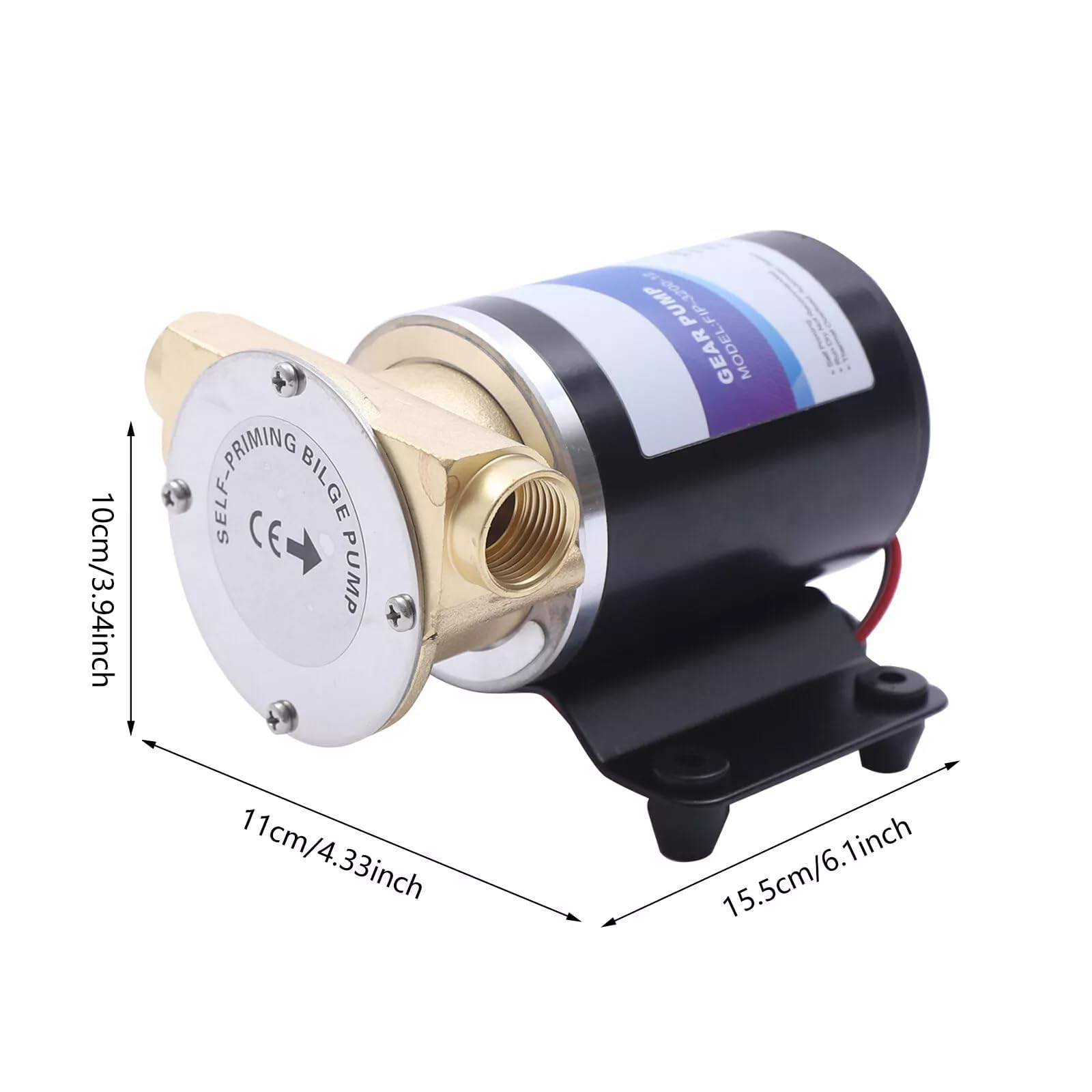 Pompa dell'acqua autoadescante da 120 W, pompa di sentina autoadescante, pompa con girante in rame, adatta a vari compiti di pompaggio e drenaggio nella vita di tutti i giorni, incluso il drenaggio