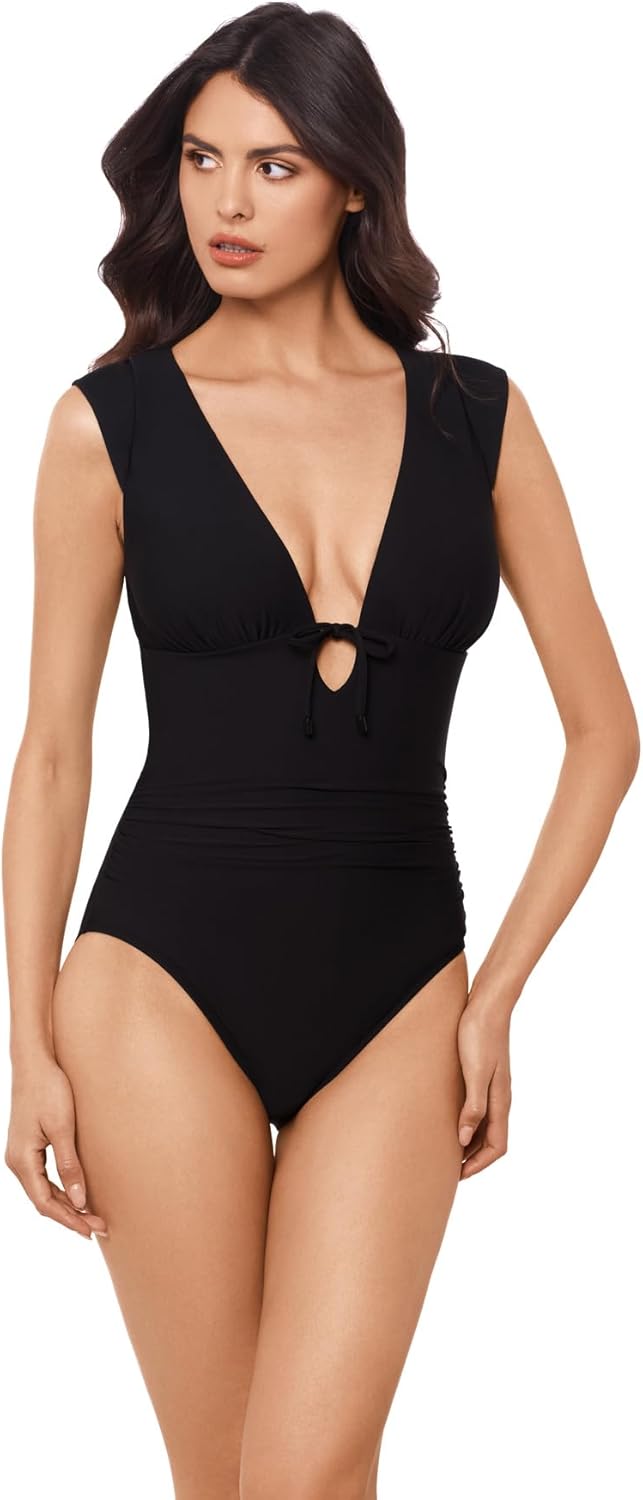 MagicSuit Women's Swimsuit Solids Dash Soft Cup Cap Sleeve One Piece Swimsuit