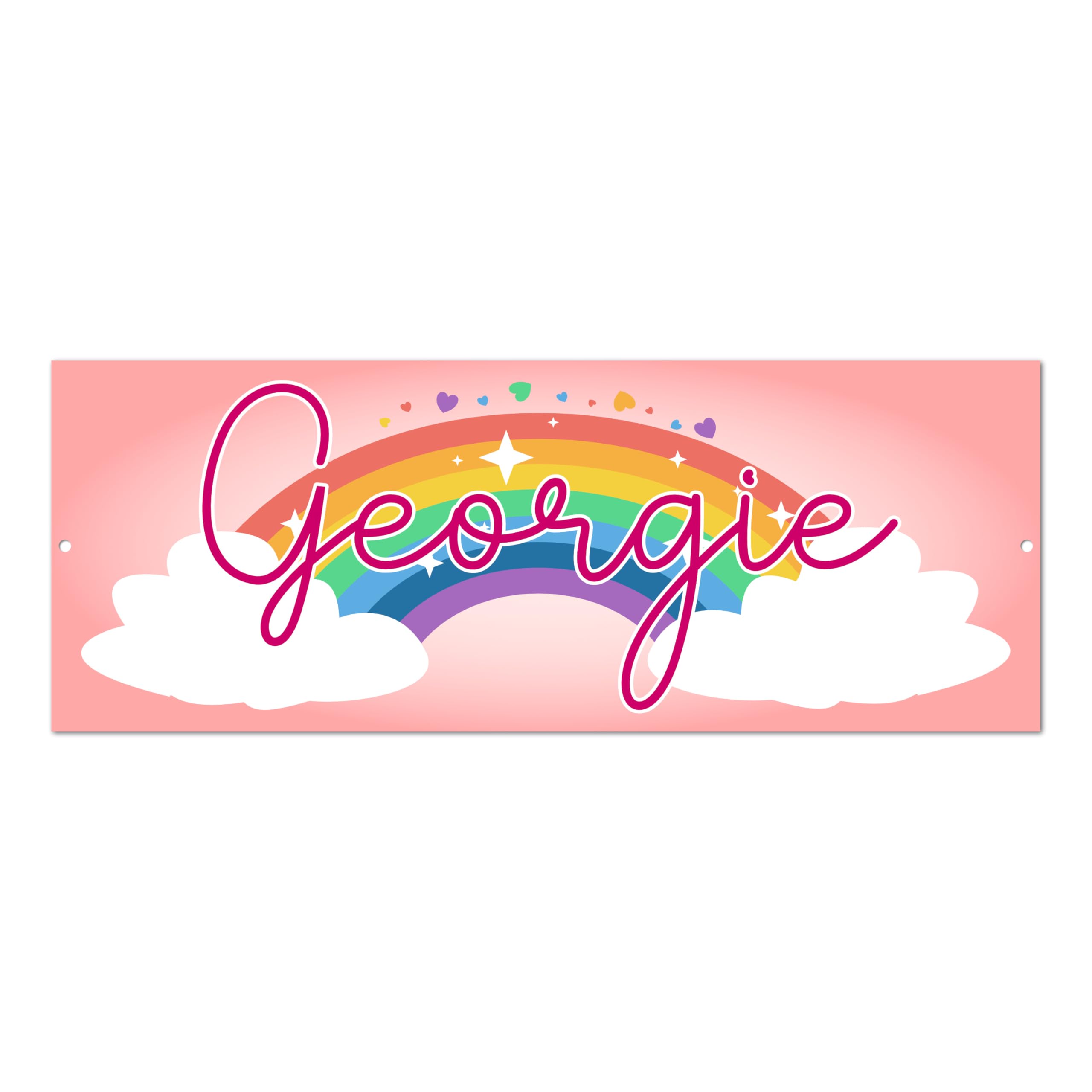 Personalised Rainbow Clouds Metal Bedroom Door Sign Plaque Boys Girls Kids Room