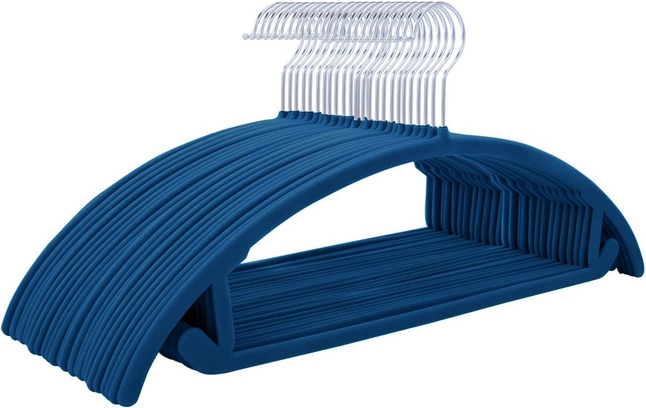 Ash & Roh Bump Heavy Duty Premium Hanger- Roung Hanger for Cloths Non-Slip & Durable Clothes Hangers -360 Degree Swivel, Holds up to 5 kg. (Blue, 40)