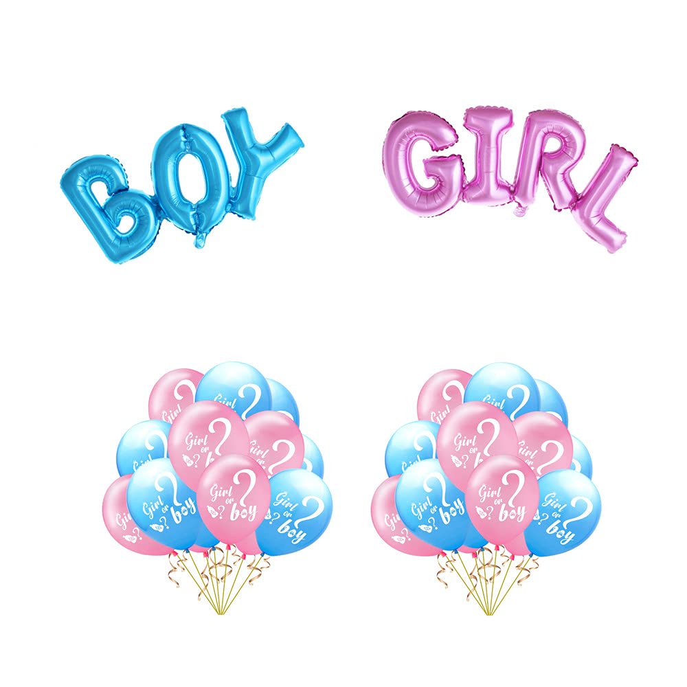 Baby Girl Baby Boy Foil Balloon 20 Pcs Boy or Girl Latex Balloons for Baby Shower Gender Reveal Birthday Party