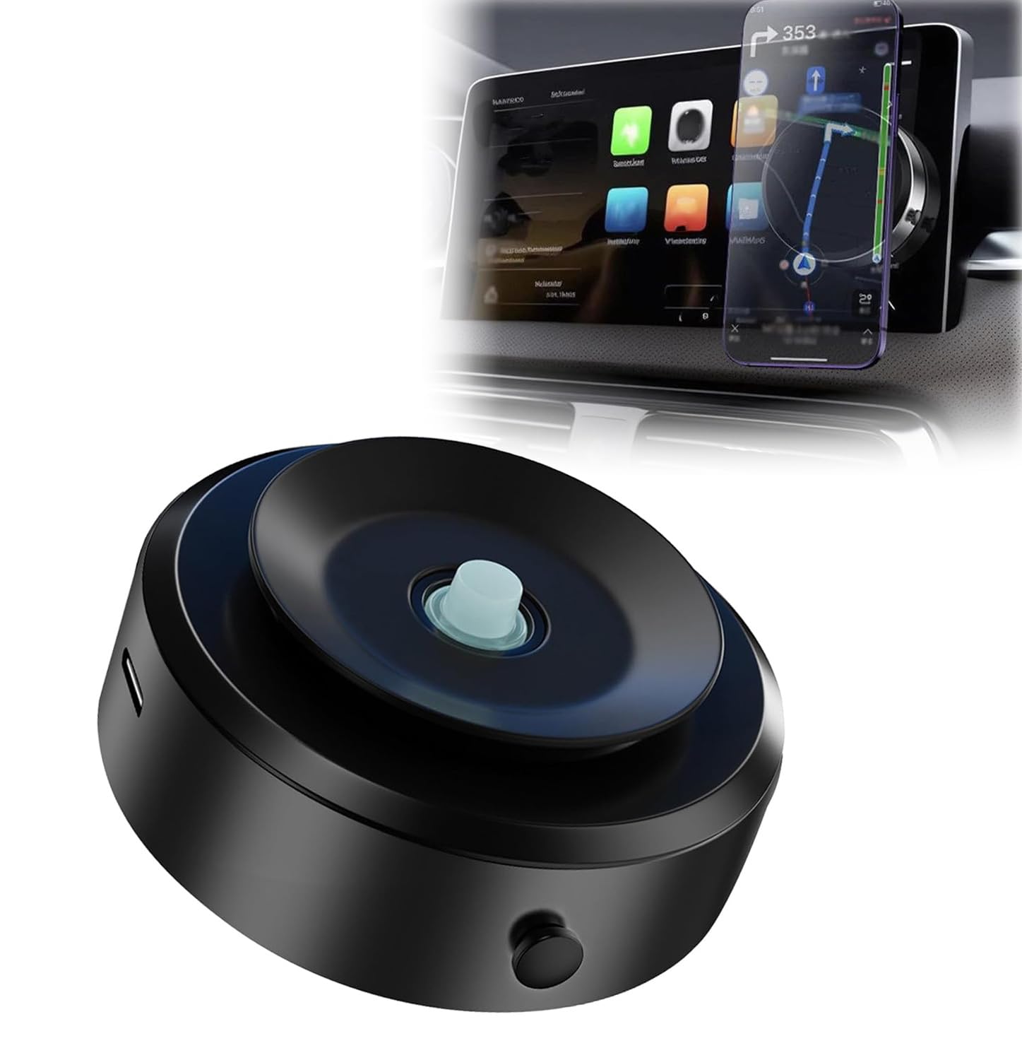 Double-Sided Phone Holder: Innovative Dual Suction Cup and Magnetic Design, Magnetic Car Suction Cup Holder, Electric Suction Cup Magnetic Phone Holder (Black)