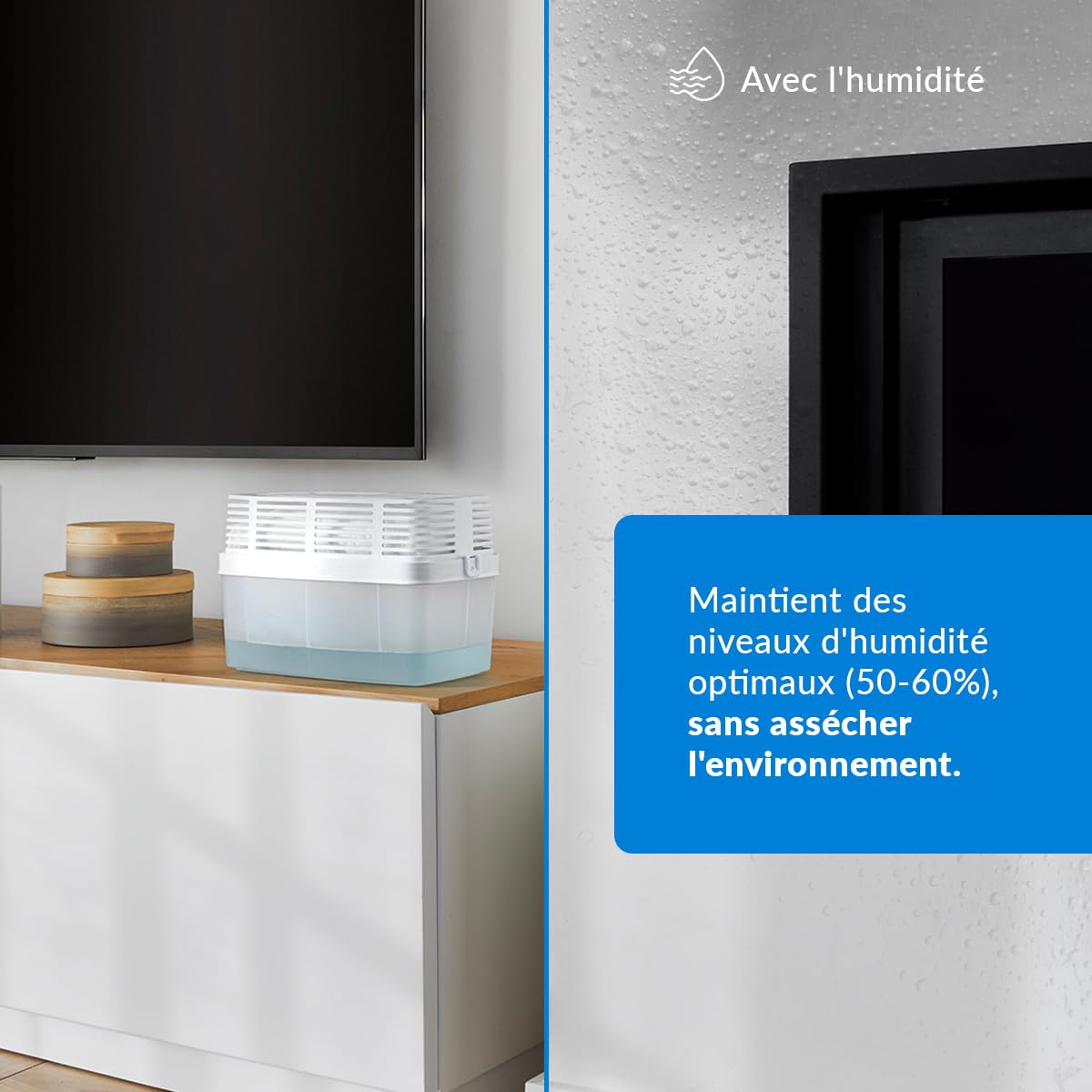 Lot de 4 Recharges Anti-humidité pour Déshumidificateurs - Idéales pour Placards, Salles de Bains et Chambres - Espaces jusqu'à 35 m2 - Sachets de 1 kilo - Parfum : Neutre - Humydry