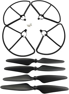 sea jump 4PCS Propellers Protection Cover + 4 pcs Paddles for Hubsan H501S H501A H501C H501M H501S W H501S pro Quadrotor Spare Parts RC Drone Propellers & Protection Cover Accessories,Black