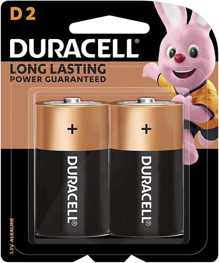 Duracell D2 Monet Duracell Type D Batteries, Pack of 2