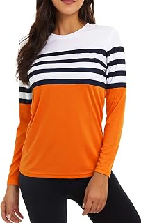 KINGFEN Women's UPF 50+ Sun Protection Quick Dry Shirts Hiking Long Sleeve Tops